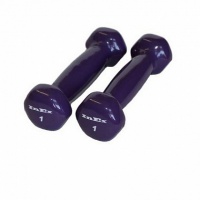 гантели для аэробики в виниловой оболочке (пара) 0,45 кг inex inivd-1 фиолетовый