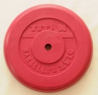 диск обрезиненный с втулкой titan arsenal 31 мм 25 кг. красный 