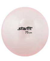 мяч гимнастический gb-105 75 см, прозрачный, розовый