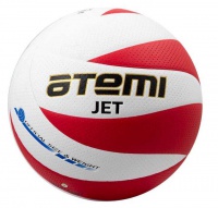мяч волейбольный atemi jet, синтетическая кожа pu soft, бел/красн, 12 панелей