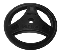 диск обрезиненный alex p-rob-25k с хватами 51 мм 25 кг черный