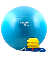 мяч гимнастический gb-102 с насосом 65 см, антивзрыв, синий